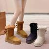 Thick-soled Bow Snow Boots Women's Autumn and Winter Casual Velvet Thickened High Tube Outer Wear Cotton Shoes