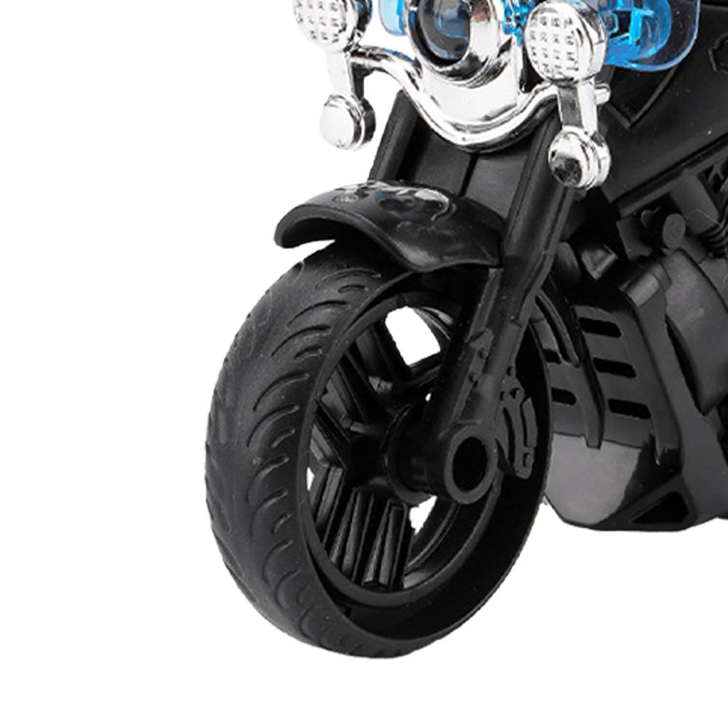 Boys Motorcycle Model Inertia Interactivity Decor Motorcycle Toy for Kids Home Kindergarten Black