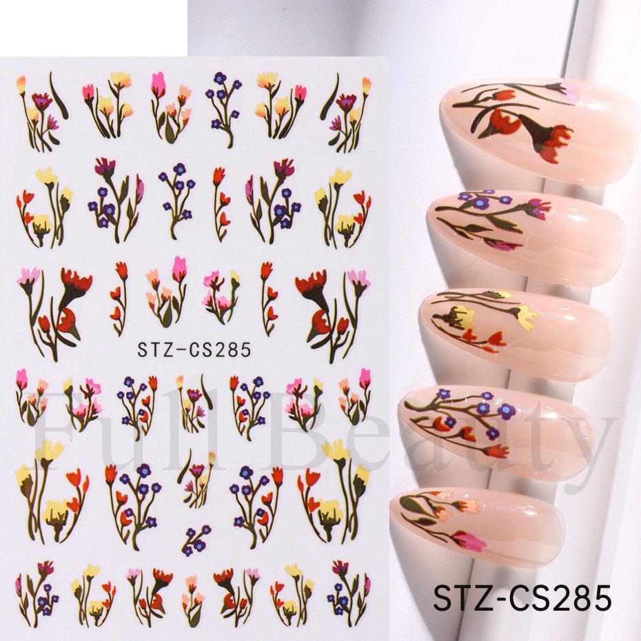 Nail Art Sticker Autumn And Winter Lace Sweater Flower Small Flower Branch Small Fresh Adhesive Nail Sticker
