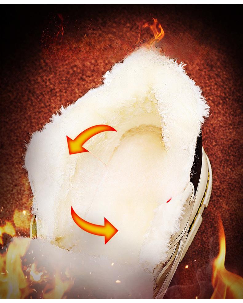 Men's Velvet-Lined High-Top Snow Boots - Warm Outdoor Winter Sports Martin Boots