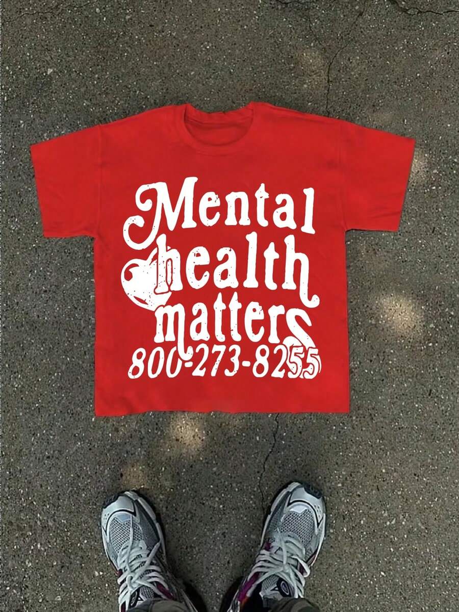 

Mental Health Matters Graphic Casual Soft Short Sleeve Pure Cotton 220gsm T - Thirt S разноцветный