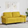Vidaxl 2-Seater Sofa, Yellow, 140 Cm, Upholstered In Velvet