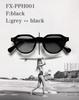 Photochromic Polarized Crown Panto Sunglasses black light Brand Popular Stylish Fashion Glasses UV Protection [Flex] (F L gray-black) Women's Men's
