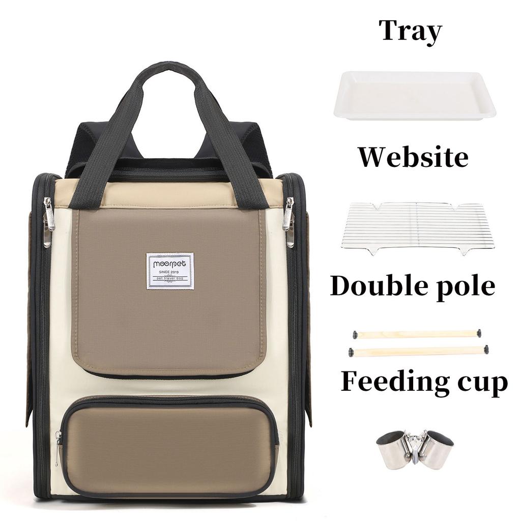 Pet Parrot Backpack Suit Carrying Cage Outdoor Travel Breathable Carrier Bird Canary Waterproof Portable Transport Bag Birds