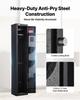 Gun Safe, Heavy Duty Cold-Rolled Steel Fireproof Rifle Cabinet with Digital Keypad & Key, Large Long Gun Cabinet with Magazine and LED Lighting,