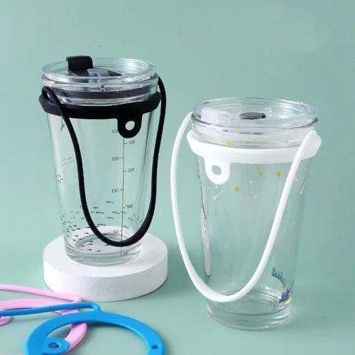 KALOLINNA Silicone Drink Cup Holder, Set of 3, Portable Carrier for Milk Tea, Coffee, and Tumblers (Black, Gray, and White)