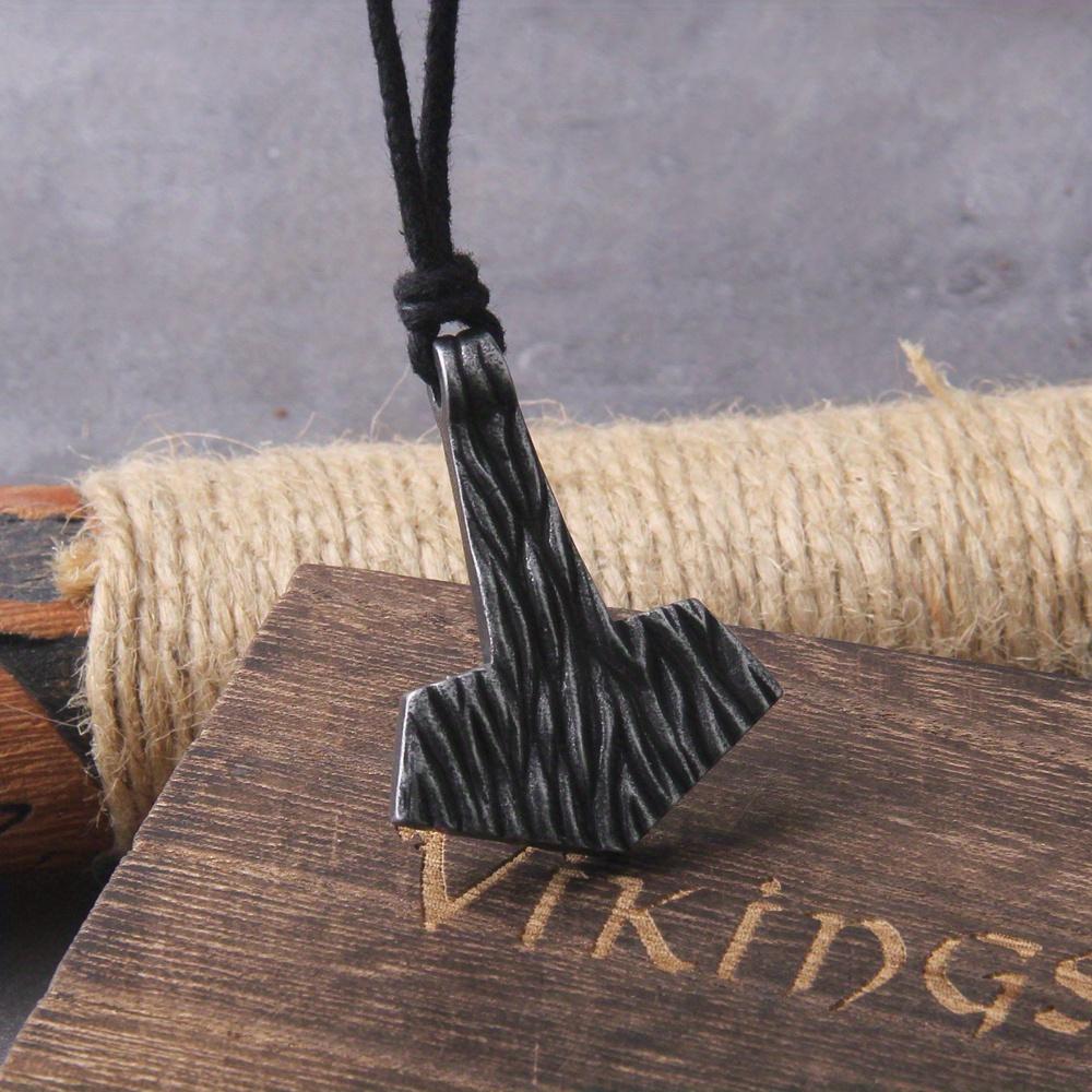 Never Fade Iron Grey Hammer Mjolnir Necklace Viking Scandinavian Norwegian Viking Necklace чёрный