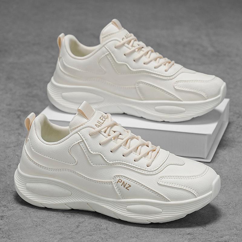 Spring and summer men s shoes men s white sneakers soft-soled white shoes platform-soled casual dad trendy shoes 39