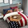 Baseball Amerikanische Flagge Druck Bettwäscheset Weiche Bequeme Bettdecke Für Schlafzimmer Gästezimmer 1*Bettbezug + 2*Kissenbezüge