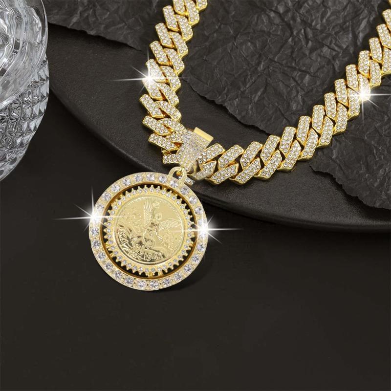 Hip-Hop Rapper Stil Ami Kubanische Kettenhalskette Anhänger aus synthetischem Zirkon Unisex-Schmuck für Trendsetter Verströmt Luxus-Stil