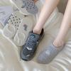 Simple Boat Socks, Spring and Summer Puppy Sweat-absorbing Cartoon Low-top Invisible Short Socks, Shallow Opening Anti-slip Silicone, No Heel Drop