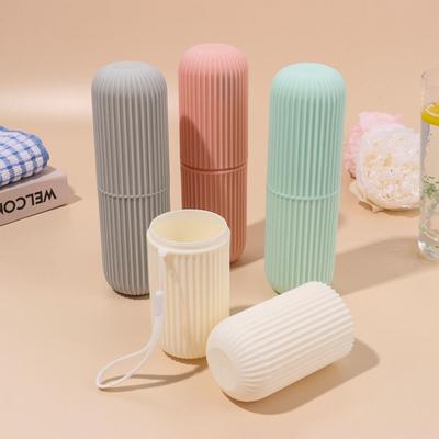 Tragbare Kunststoff Reisebecher Zahnbürste Zahnbürstenetui Anti-Rutsch-Streifen Aufbewahrungsbox