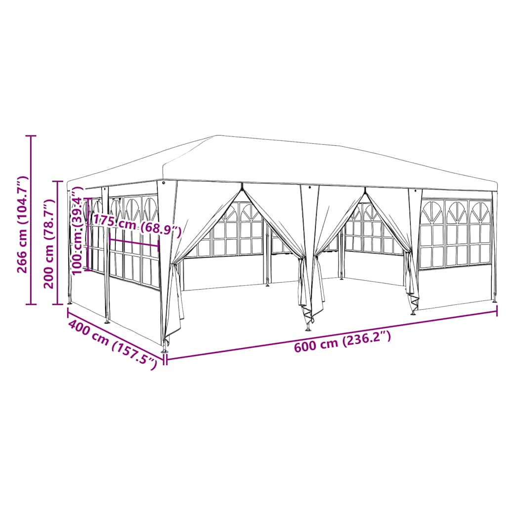 Party Tent Anthracite 600 X 400 X 266 Cm Polyethylene