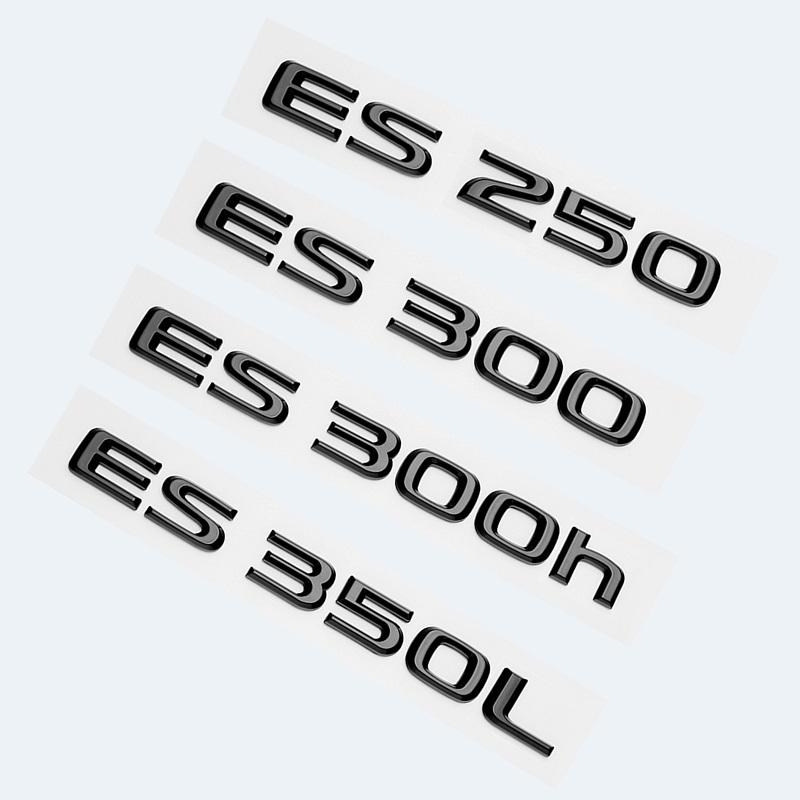 ABS-Buchstaben ES200 ES240 ES250 ES300h ES350 Glänzend Schwarzes Emblem Auto Kofferraumplakette Modifiziertes Aufgewertetes Aufkleber für Lexus ES Serie VH6