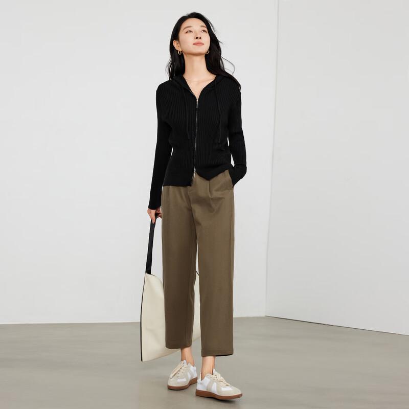 Elva' Island Women's Straight-Leg Cropped Suit Pants