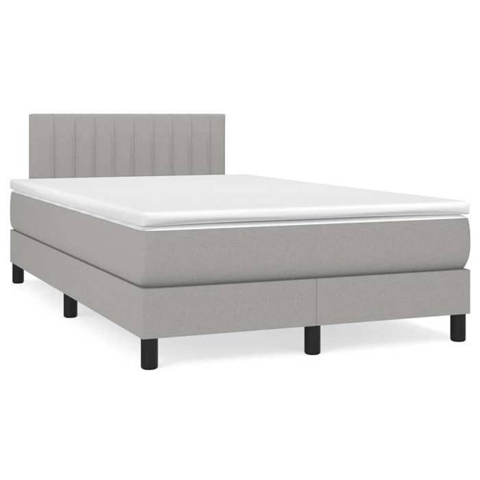 Maison Exclusive - Sommier à lattes de lit avec matelas Gris clair 120x200cm Tissu