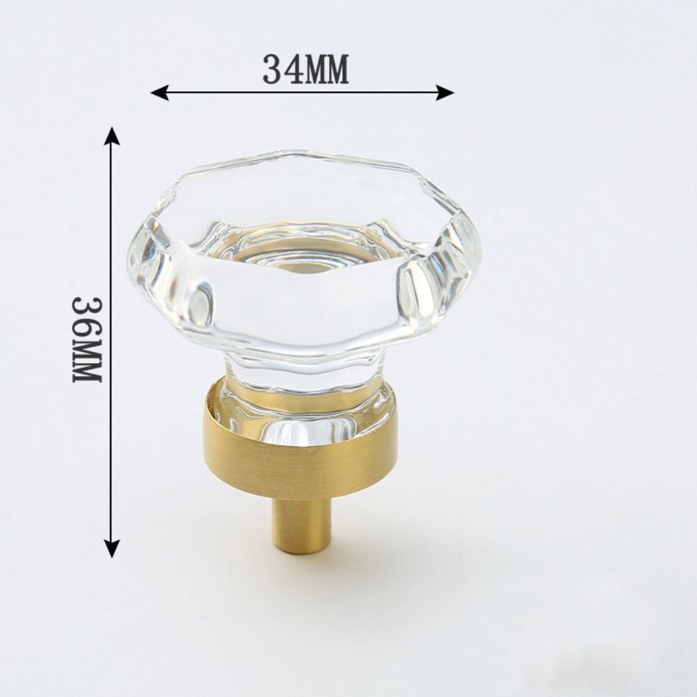 

Champagne / Transparent Furniture Handle Crystal Glass Drawer Pull Handles Dresser Drawer Clear-G