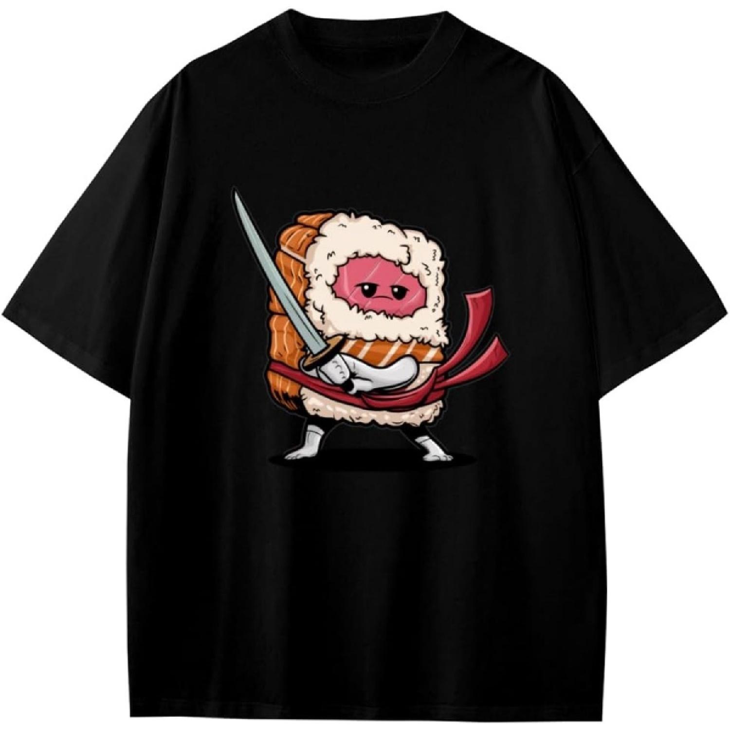 Vintage Sushi Samurai Ninja Anime Cartoon Gift Girls Boys Teens T-Shirt XXXXXL разноцветный