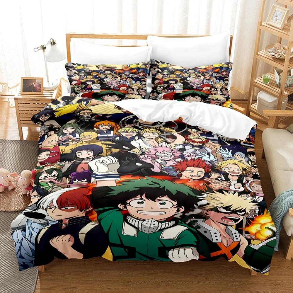 Neues My hero academia Bettwäsche-Set Einzelbett Twin Full Queen King Size Kawaii Bett-Set Erwachsener Kind Schlafzimmer Bettbezug-Sets 3D Anime