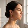 1 Pair Long Flower Drop Earrings Ear Needle Dangle Earrings Vintage Boho Style Earrings  Gift