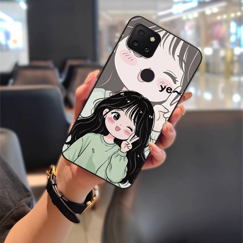 Anti-dust Silicone Phone Case For TCL T-Mobile Revvl 5G Cartoon Couple Full Wrap Dirt-resistant Anti-knock TPU Durable