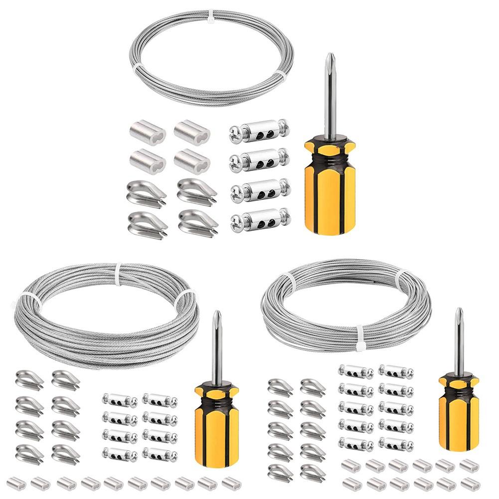 Generous Length Options Stainless Steel Wire Rope Vinyl Coated Cable Kit