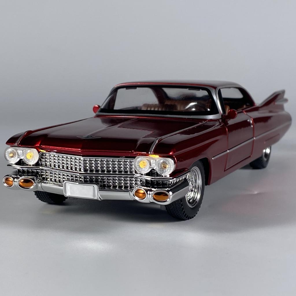 1:24 Cadillac Eldorado Biarritz 1959 Series 62 Alloy Diecast Metal Model Simulation Sound Light Birthday Present For Childrens
