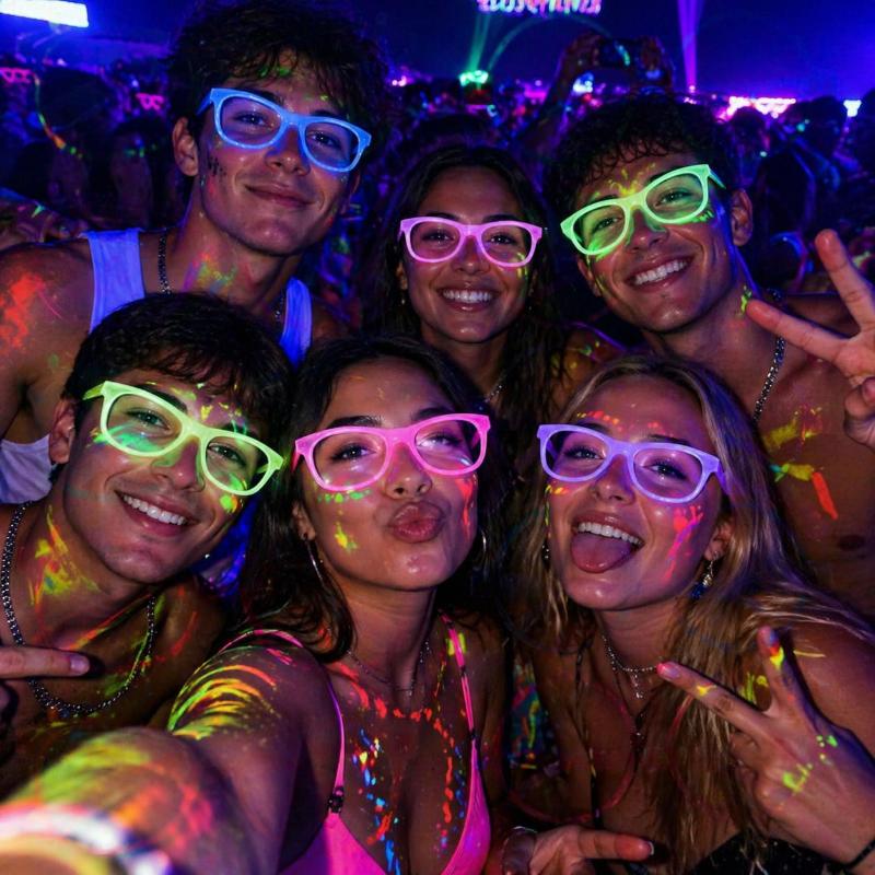 Colorful Light Up Glow Glasses 5/10Pcs Glow In The Dark Fluorescent Eyewear for School Dance Prom Night Party Events