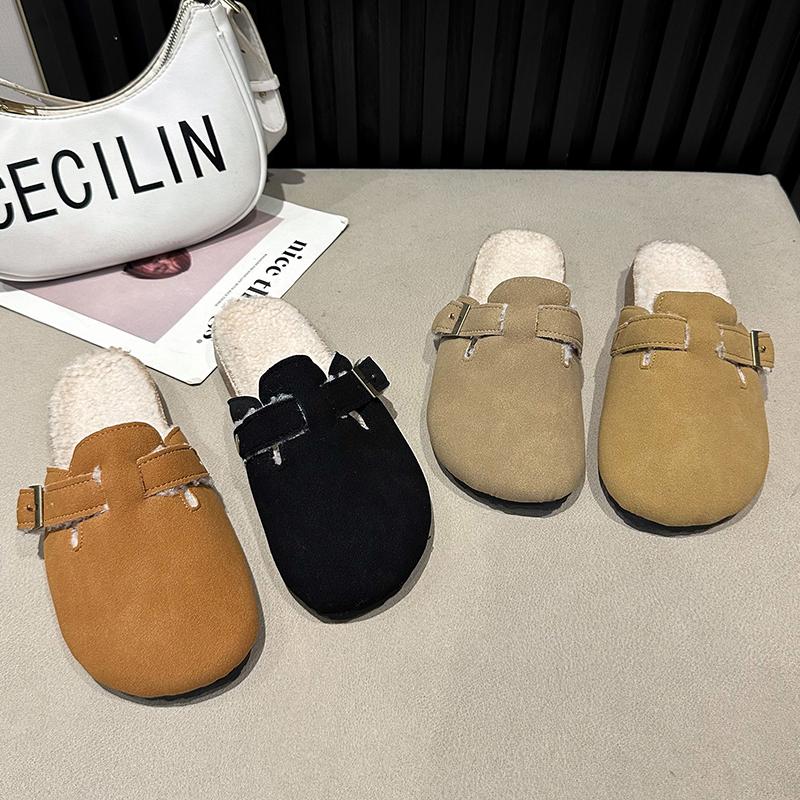 Comwarm Pelz-Clogs für Damen Herren Winter Zuhause Kork-Pantoletten Fuzzy Hausschuhe Kurzplüsch Kartoffelschuhe Innen Außen Warm Zuecos Mujer