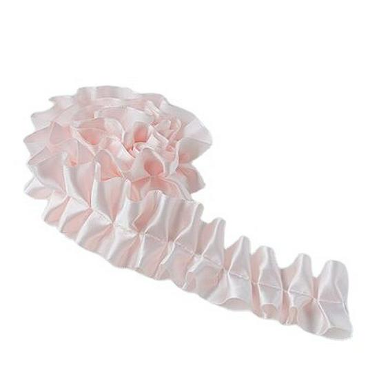 5cm Wide X 1m Long White Lotus Pleated Polyester Ribbon for Cake Decoration