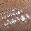 Kristallen Concave-Convexe Glazen Patch voor Doe-het-zelf Sieraden - Rond, Wit, Platte Achterkant