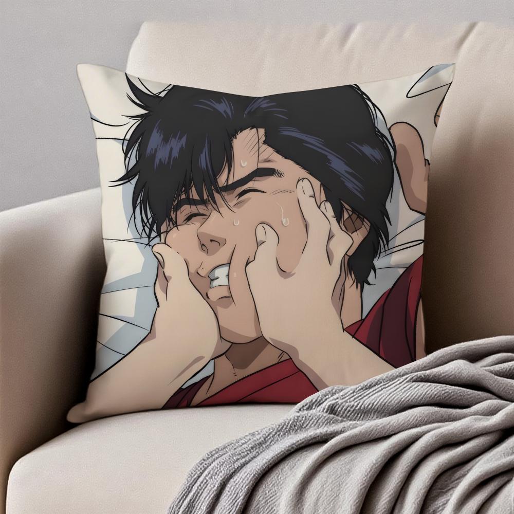 Fashion CCity Hunter SShinjuku Private Eyes Cushion Cover Pillowcase Antidustmite Invisible Zipper Short Plush Sofa Cushion