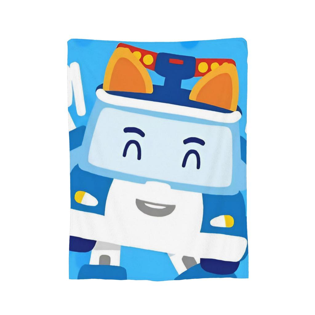 R-Robocars P-Polis Flannel Blanket Helly Awesome Throw Blanket For Bed Sofa Couch 150*125Cm Bedspreads,