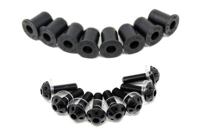 SSK ASB0208BK Machined Aluminum Screen Bolts, Wellnut, Set of 8, Black