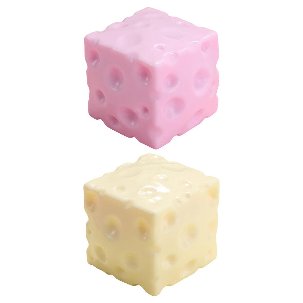 5cm Crackling Cheese Pinch Sound Effects Cheese Squishy Toy TPR Fidget Toy  Office Desk Toy