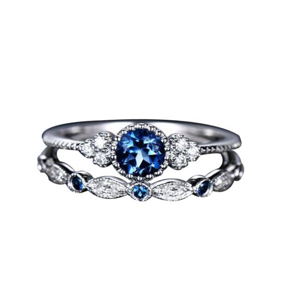 

2Pcs/Set Women Cubic Zirconia Inlaid Stackable Finger Ring Wedding Jewelry Gift US 8