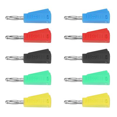 10 pezzi P3002 4mm Connettore a Banana Placcato Nichel per Altoparlante Sonda di Prova Morsetto di Collegamento