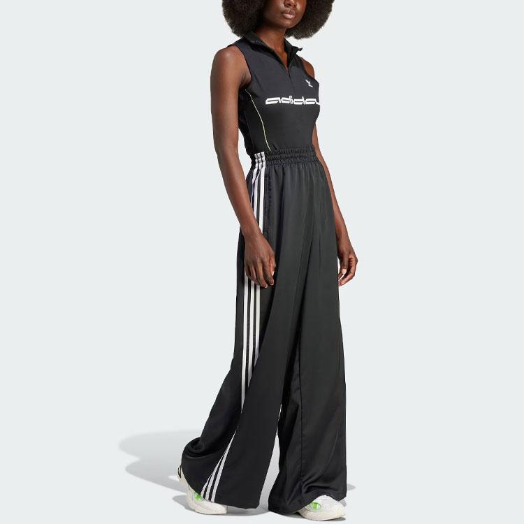 Adidas Originals Ärmelloser Body Buchstabenprint Stehkragen Slim Fit Sport-Jumpsuit Damen Body Schwarz IT9712