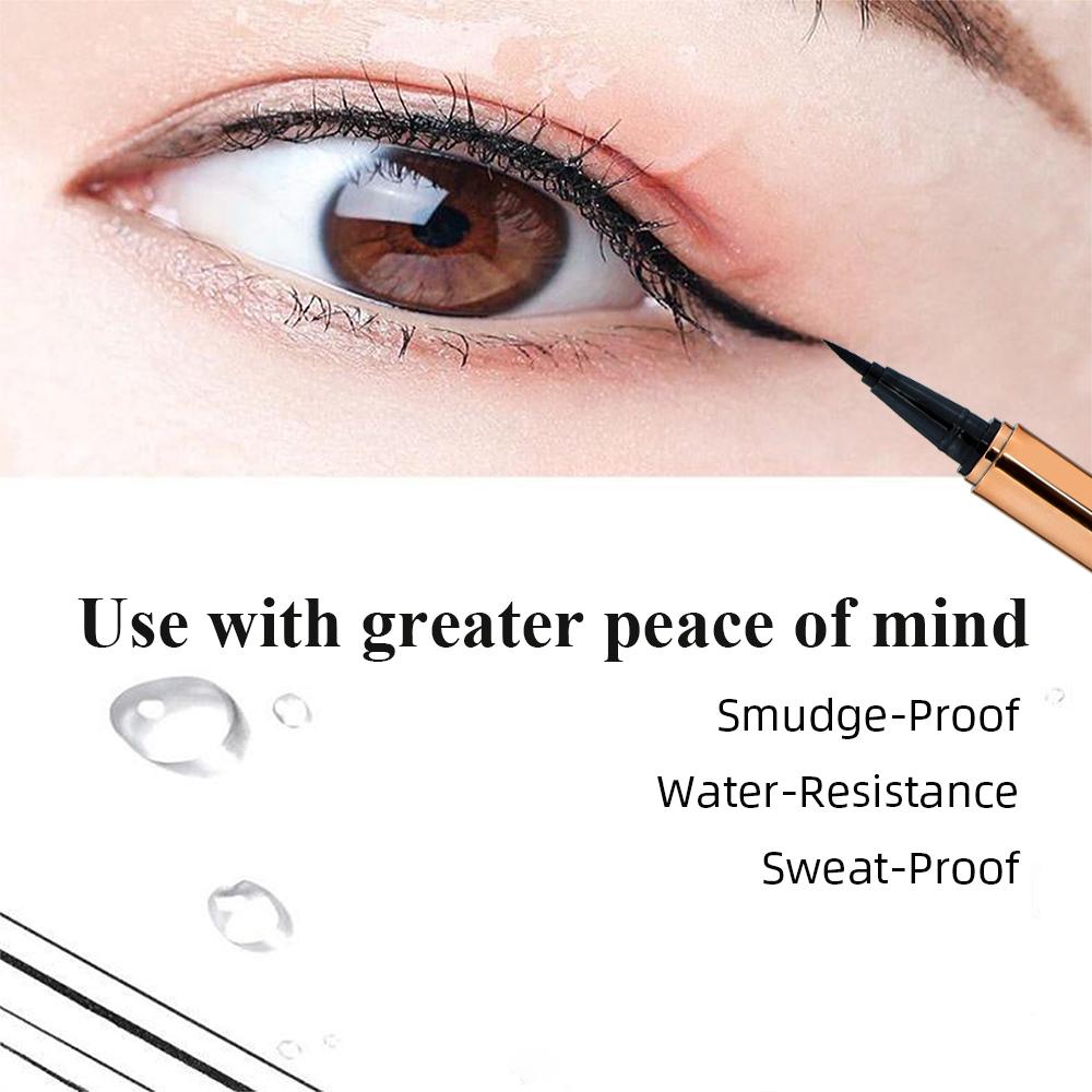 Waterproof Liquid Eyeliner Smudge-Proof & Transfer-Resistant Long-Lasting Appearance Gold Eyeliner Black