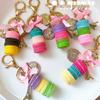 Exquisite Macaron Cake Keychain - Cute Couple Bag Charm, Stylish Car Pendant