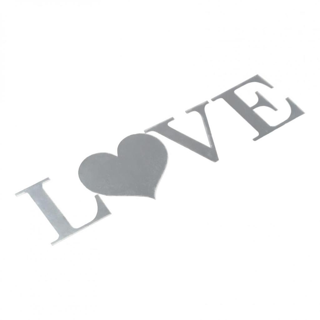 Letters Love Furniture Mirror Tiles Wall Sticker  Art Decor