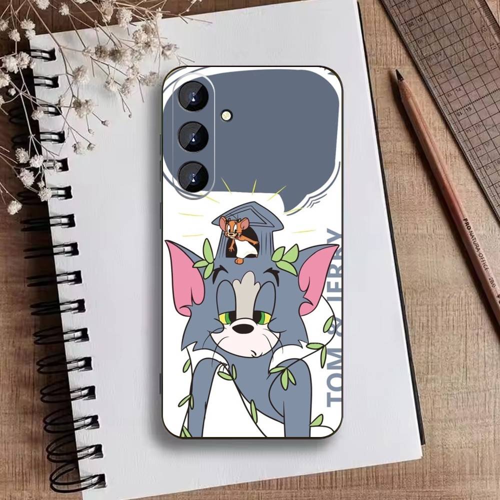 

U-Tom And J-Jerry Phone Case For Samsung Galaxy A73,21,22,32,71,53,52,51,80,5G Soft Black Cover Samsung a71 4g