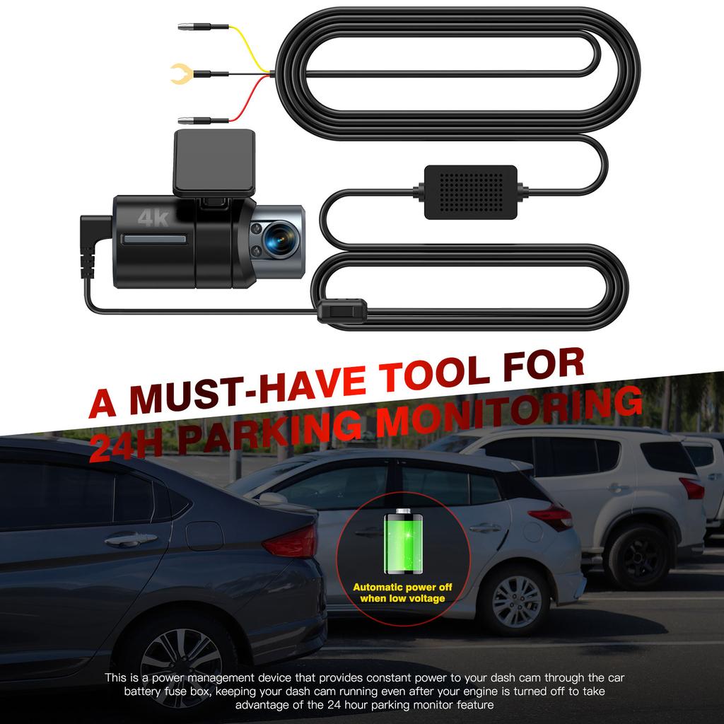 Comprehensive Dashcam Hardwire Kit USB C Power Port Support Parking Monitoring and Overloads/Overcurrent Protections