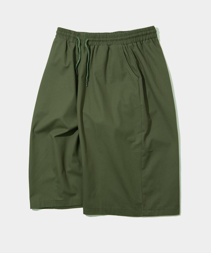 BLACK MOMENT [2Pack] Bermuda Wide Unisex Half Cotton Elastic Waist Shorts