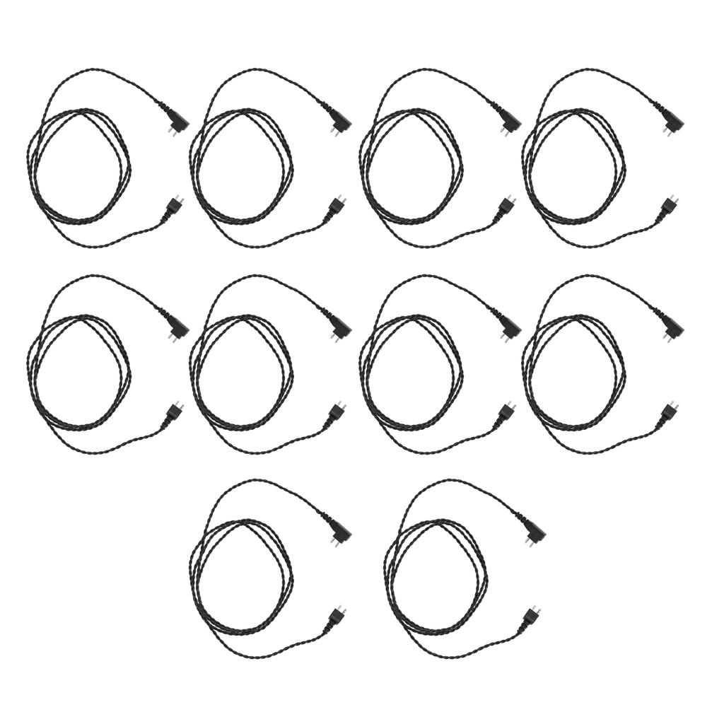 10pcs 2pin BW Hearing Aids Receiver Wire Heat Resistant Good Sound Transmission Effect Sound Amplifier Cord Black