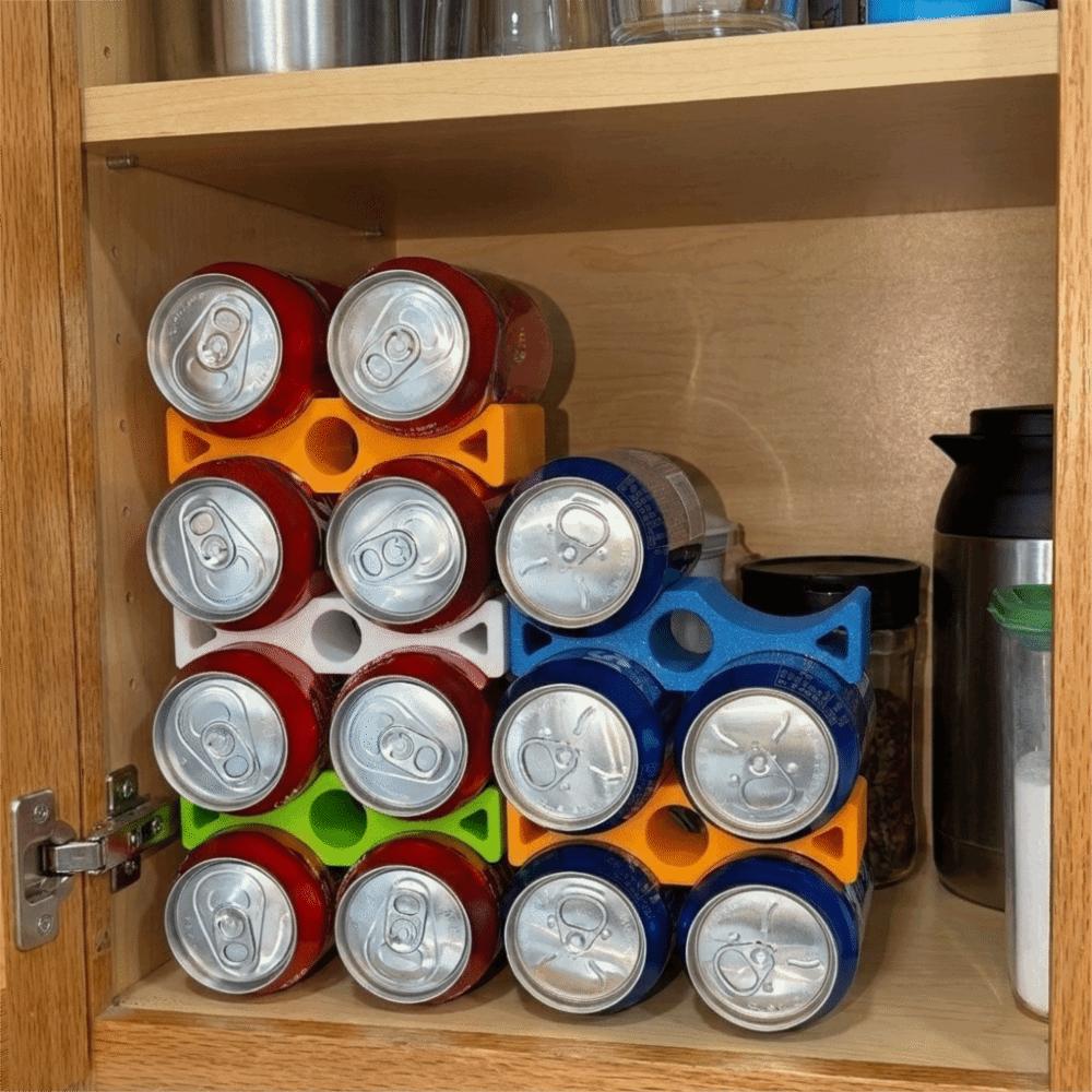 Stable Beverage Can Holder Plastic Soda Can Stacker Simple Can Stacker Organizer for Kitchen
