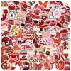 10/30/50/100pcs Red Cherry Girl Cartoon Aesthetic Graffiti Stickers Waterproof Retro Decals DIY Stationery Phone Case Laptop
