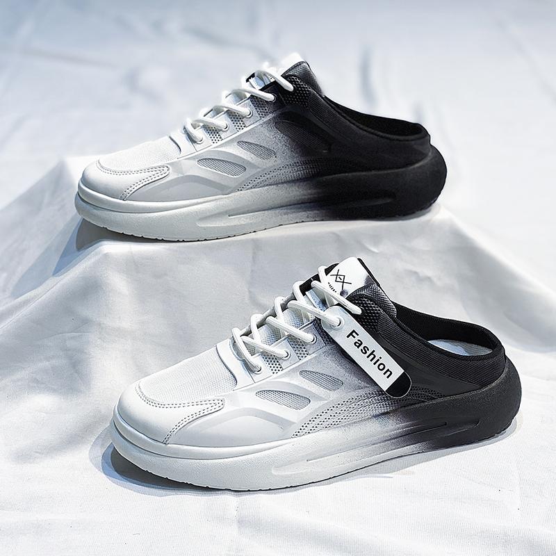 

Модные летние мужские полутапочки смешанных цветов, дышащие, удобные, модные, повседневные, нескользящие, износостойкие, мужские тапочки 40