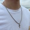New Stainless Steel Cross Pendant Necklace for Men Women Minimalist Gold Color Jewelry Male Female Necklaces Chokers Gifts 2024