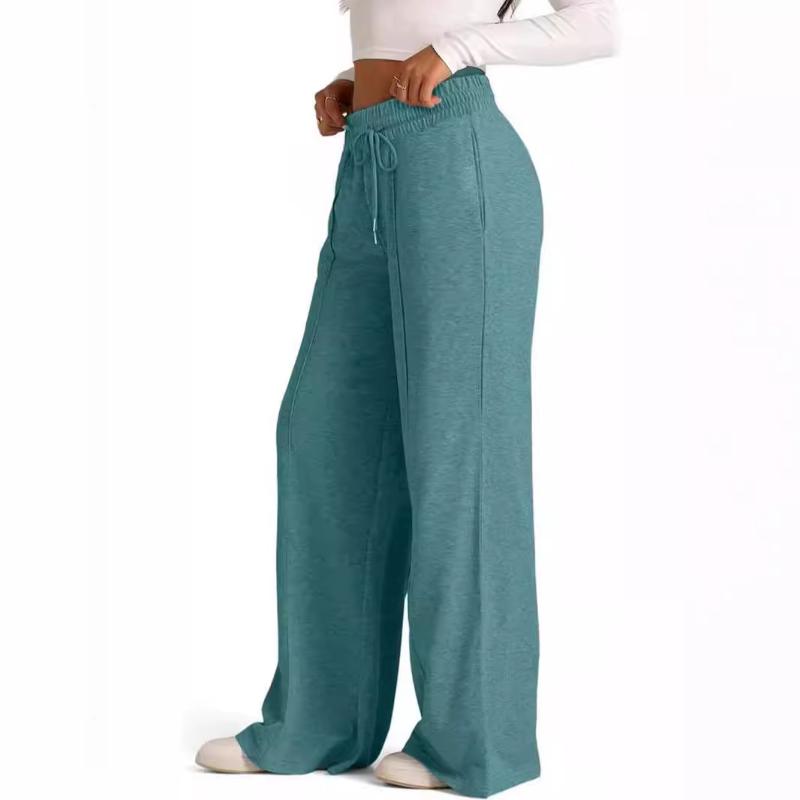 Women's Multi-color Wide-leg Sweatpants Drawstring Elastic Waist Casual Loose Comfortable Spring Summer Pants